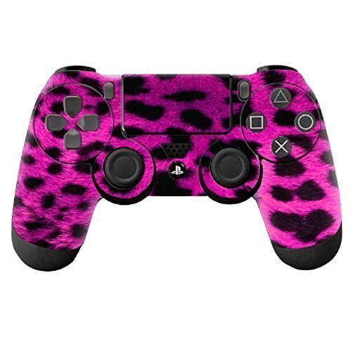 DOTBUY PS4 Design Schutzfolie Skin Sticker Aufkleber Set Styling für Sony Playstation 4 Controller X 1 (Fell Leopard Pink) von DOTBUY