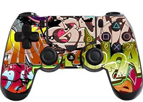 DOTBUY PS4 Design Schutzfolie Skin Sticker Aufkleber Set Styling für Sony Playstation 4 Controller X 1 (Graffiti Colorful) von DOTBUY
