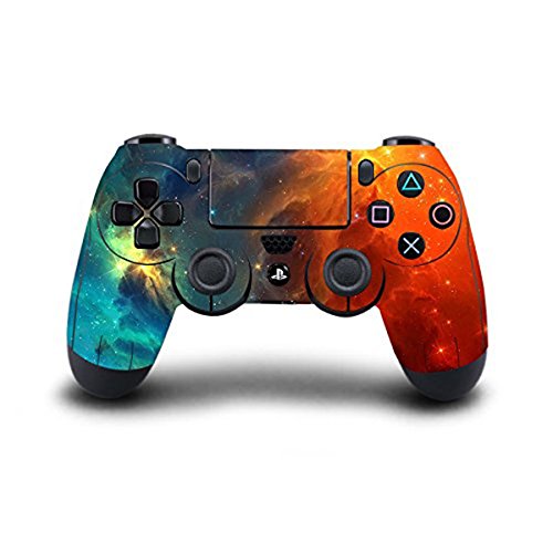 DOTBUY PS4 Design Schutzfolie Skin Sticker Aufkleber Set Styling für Sony Playstation 4 Controller X 1 (Starry Blue-Orange) von DOTBUY