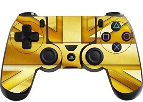 DOTBUY PS4 Design Schutzfolie Skin Sticker Aufkleber Set Styling für Sony Playstation 4 Controller X 1 (Union Jack Gold) von DOTBUY