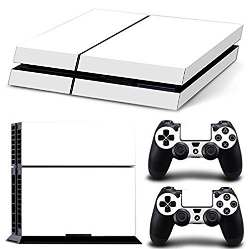 DOTBUY PS4 Skin Aufkleber Sticker Design Folie schützende Haut Schale für Sony Playstation 4 Konsole und 2 Dualshock Controller (All White) von DOTBUY