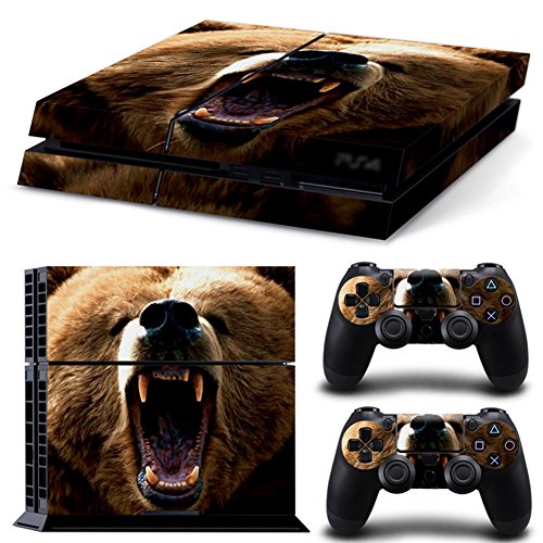 DOTBUY PS4 Skin Aufkleber Sticker Design Folie schützende Haut Schale für Sony Playstation 4 Konsole und 2 Dualshock Controller (Animal Bear) von DOTBUY