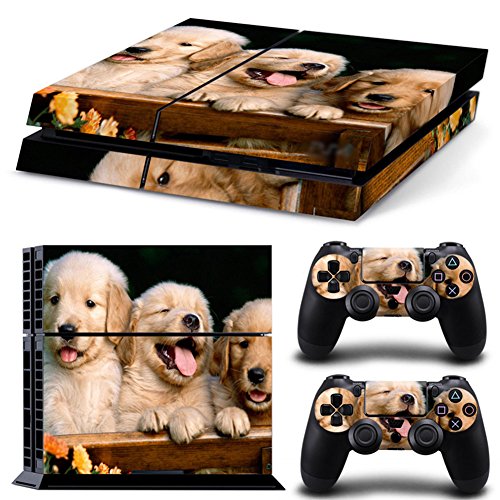 DOTBUY PS4 Skin Aufkleber Sticker Design Folie schützende Haut Schale für Sony Playstation 4 Konsole und 2 Dualshock Controller (Animal Dogs) von DOTBUY