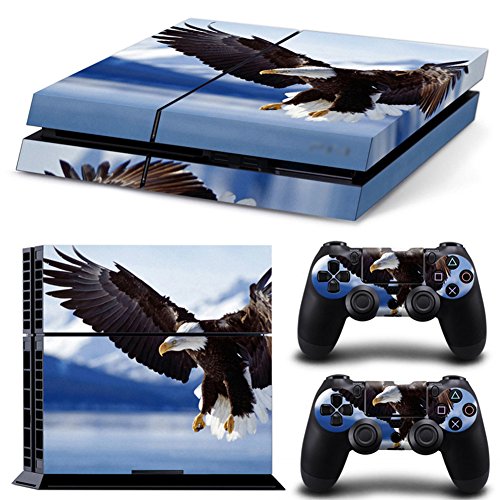 DOTBUY PS4 Skin Aufkleber Sticker Design Folie schützende Haut Schale für Sony Playstation 4 Konsole und 2 Dualshock Controller (Animal Eagle) von DOTBUY