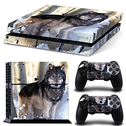 DOTBUY PS4 Skin Aufkleber Sticker Design Folie schützende Haut Schale für Sony Playstation 4 Konsole und 2 Dualshock Controller (Animal Wolf) von DOTBUY