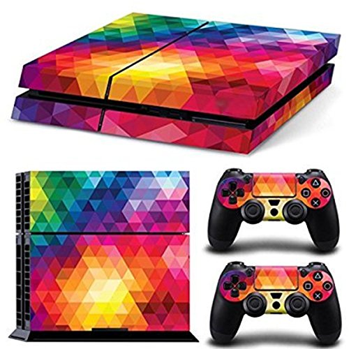 DOTBUY PS4 Skin Aufkleber Sticker Design Folie schützende Haut Schale für Sony Playstation 4 Konsole und 2 Dualshock Controller (Color Crystal) von DOTBUY