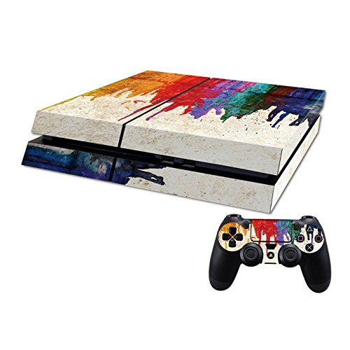 DOTBUY PS4 Skin Aufkleber Sticker Design Folie schützende Haut Schale für Sony Playstation 4 Konsole und 2 Dualshock Controller (Color Paint) von DOTBUY