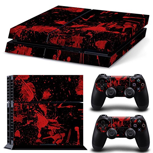 DOTBUY PS4 Skin Aufkleber Sticker Design Folie schützende Haut Schale für Sony Playstation 4 Konsole und 2 Dualshock Controller (Dark Blood) von DOTBUY