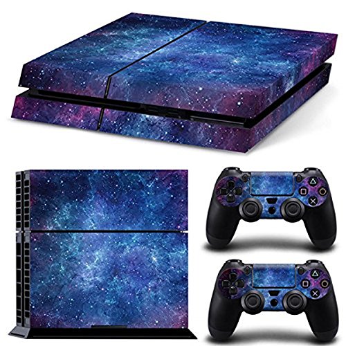 DOTBUY PS4 Skin Aufkleber Sticker Design Folie schützende Haut Schale für Sony Playstation 4 Konsole und 2 Dualshock Controller (Deep Blue Starry) von DOTBUY