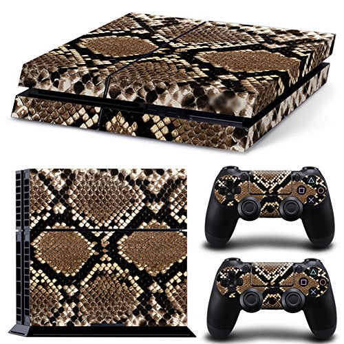 DOTBUY PS4 Skin Aufkleber Sticker Design Folie schützende Haut Schale für Sony Playstation 4 Konsole und 2 Dualshock Controller (Fell Snake Big) von DOTBUY