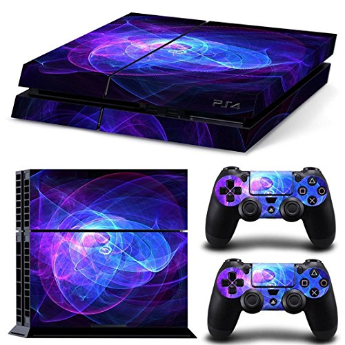 DOTBUY PS4 Skin Aufkleber Sticker Design Folie schützende Haut Schale für Sony Playstation 4 Konsole und 2 Dualshock Controller (Purplish Coils) von DOTBUY