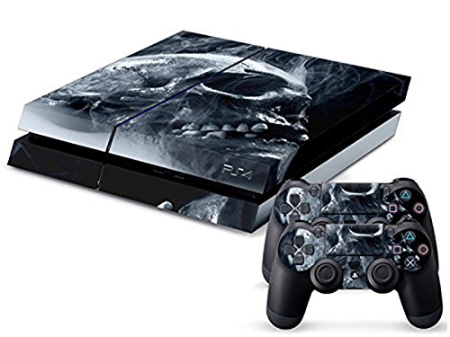 DOTBUY PS4 Skin Aufkleber Sticker Design Folie schützende Haut Schale für Sony Playstation 4 Konsole und 2 Dualshock Controller (Skull Tobacco) von DOTBUY