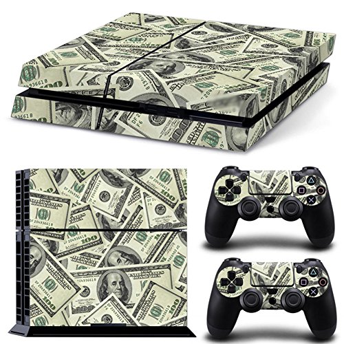 DOTBUY PS4 Skin Aufkleber Sticker Design Folie schützende Haut Schale für Sony Playstation 4 Konsole und 2 Dualshock Controller (US Dollars) von DOTBUY