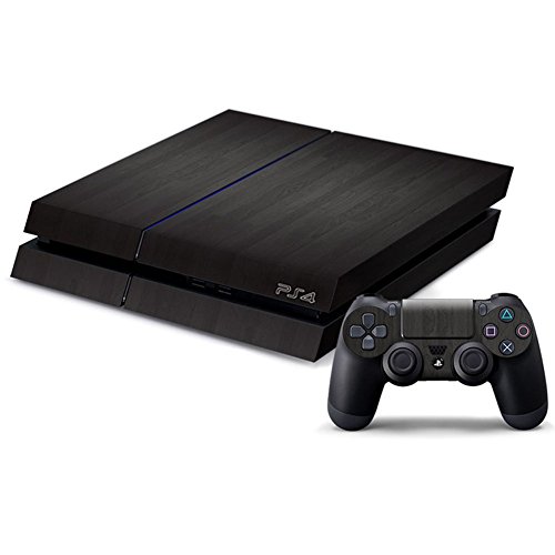 DOTBUY PS4 Skin Aufkleber Sticker Design Folie schützende Haut Schale für Sony Playstation 4 Konsole und 2 Dualshock Controller (Wood Black) von DOTBUY