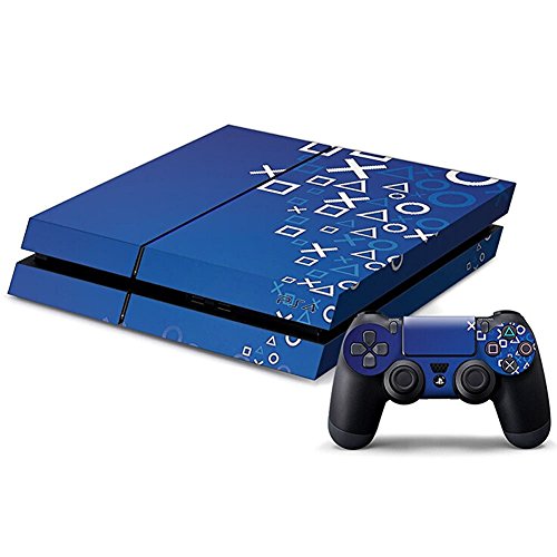 DOTBUY PS4 Skin Aufkleber Sticker Design Folie schützende Haut Schale für Sony Playstation 4 Konsole und 2 Dualshock Controller (XO Blue) von DOTBUY