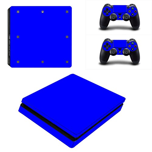 DOTBUY PS4 Slim Skin Aufkleber Sticker Design Folie schützende Haut Schale für Sony Playstation 4 Slim Konsole und 2 Dualshock Controller (All Blue) von DOTBUY