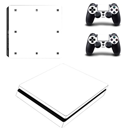 DOTBUY PS4 Slim Skin Aufkleber Sticker Design Folie schützende Haut Schale für Sony Playstation 4 Slim Konsole und 2 Dualshock Controller (All White) von DOTBUY