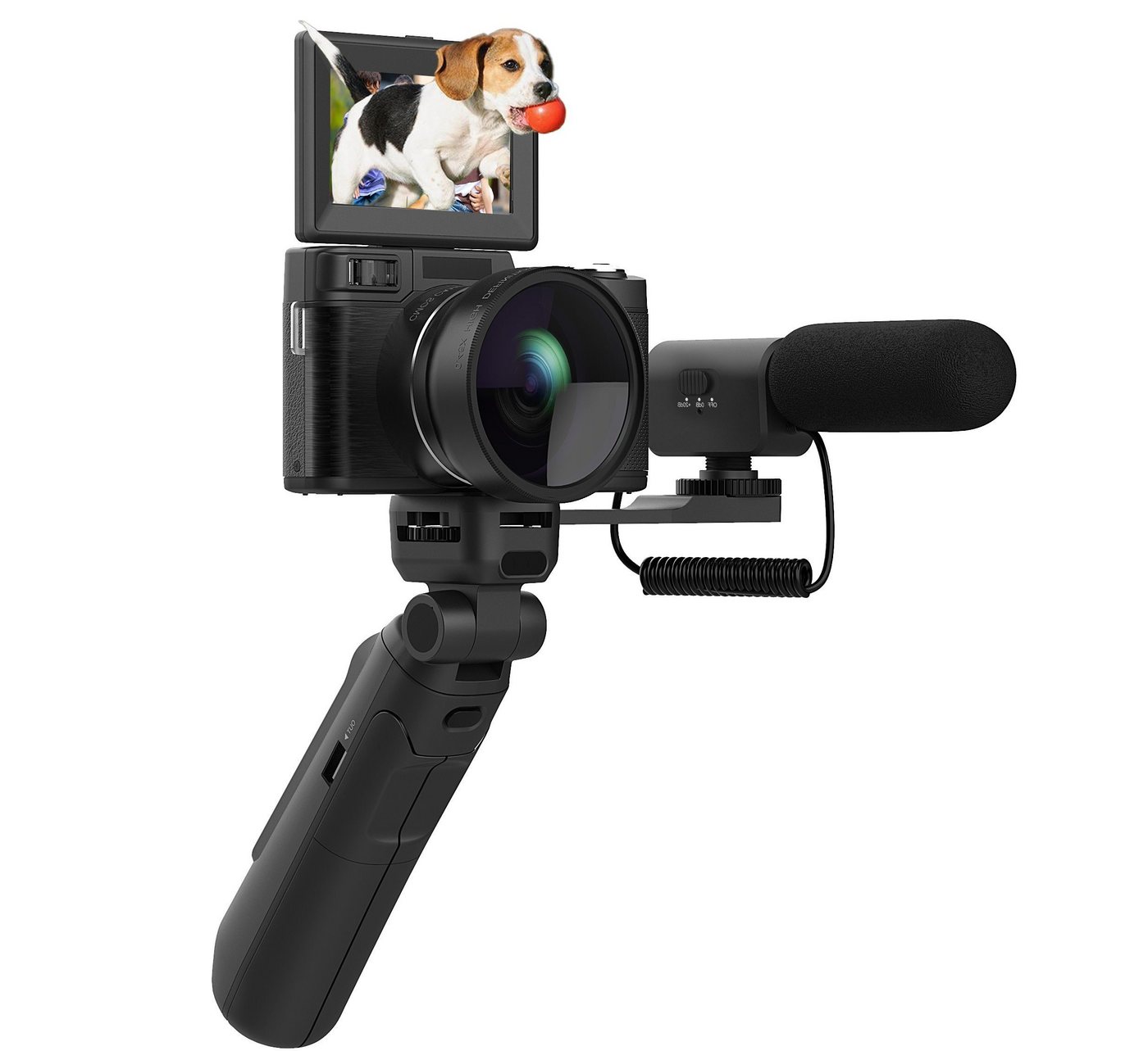 DOTMALL 4K-HD-Vlog-Reisekamera Mit klappbarem Touchscreen,48 MP, 16-fach Zoom Kompaktkamera von DOTMALL