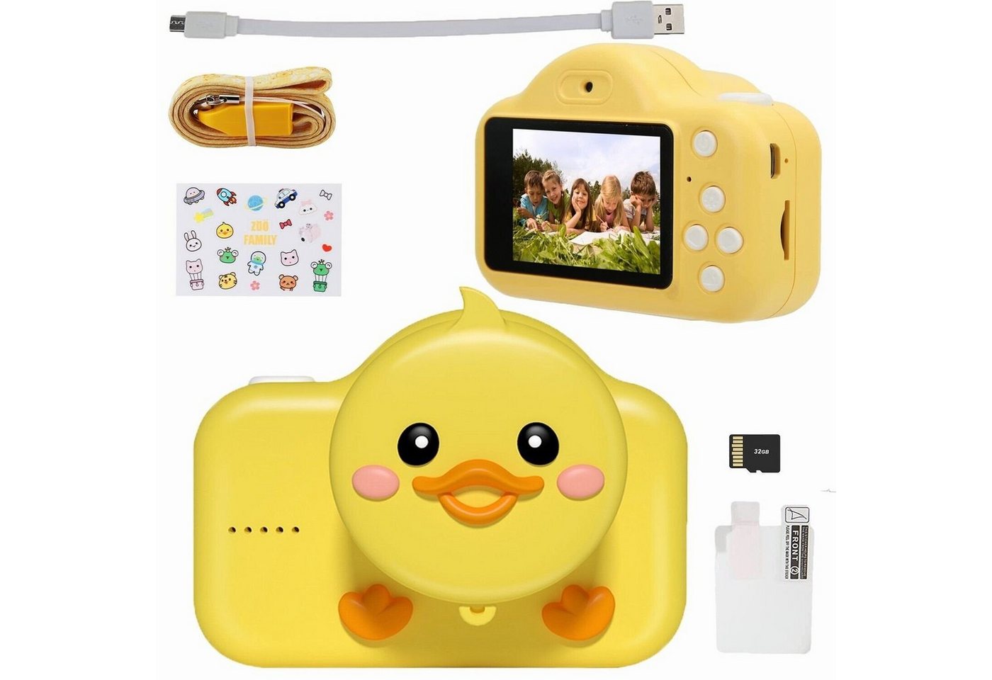 DOTMALL A1 Yellow Duck Kinder Selfie Fotokamera Digitalkamera 1080p Kinderkamera von DOTMALL