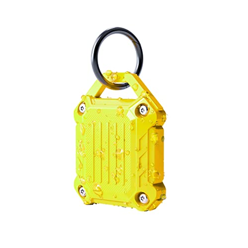 DOVICK - Wasserdichte Airtag-Schlüsselanhänger-Hülle, vollständige Abdeckung, kompatibel mit Apple Air-Tag-Tracker-Schlüsselanhänger (Gelb, 1 Stück) von DOVICK