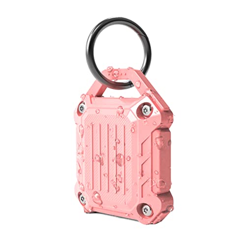 DOVICK - Wasserdichte Airtag-Schlüsselanhänger-Hülle, vollständige Abdeckung, kompatibel mit Apple Air-Tag-Tracker-Schlüsselanhänger (Rosa, 1 Stück) von DOVICK