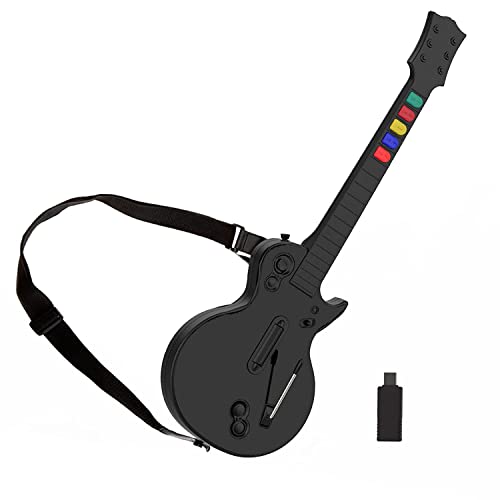 DOYO Guitar Hero Gitarren für PC und PS3, Kabellose Schwarz Gitarren Controller mit Riemen für Guitar Hero, Clone Hero und Rock Band Games (5 Tasten) von DOYO