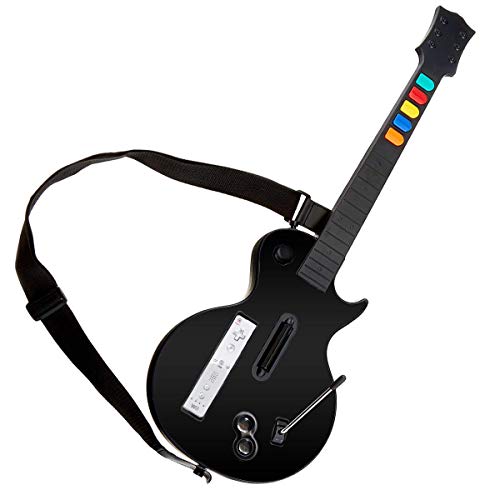 DOYO Guitar Hero Wii Gitarren Kabellose Schwarz für Guitar Hero und Rock Band Games Abnehmbare Gitarren Controller von DOYO