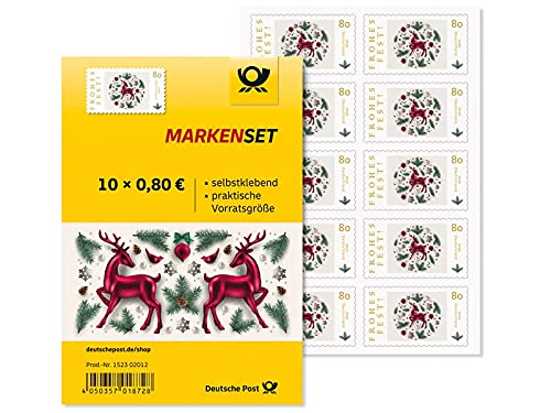 Markenset"Frohes Fest", Briefmarke zu 0,80 €, 10er-Set von DP