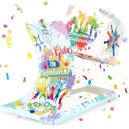 DPKOW Jugendweihe Karte, Alles Gute zur Jugendweihe Grußkarten mit Konfetti, Lustige Jugendweihe Explosionsbox überraschungsbox Jugendweihe Geschenke für Junge Mädchen Geldgeschenk Jugendweihe DPKOW Jugendweihe Karte, Alles Gute zur Jugendweihe Grußkarten mit Konfetti, Lustige Jugendweihe Explosionsbox überraschungsbox Jugendweihe Geschenke für Junge Mädchen Geldgeschenk Jugendweihe von DPKOW