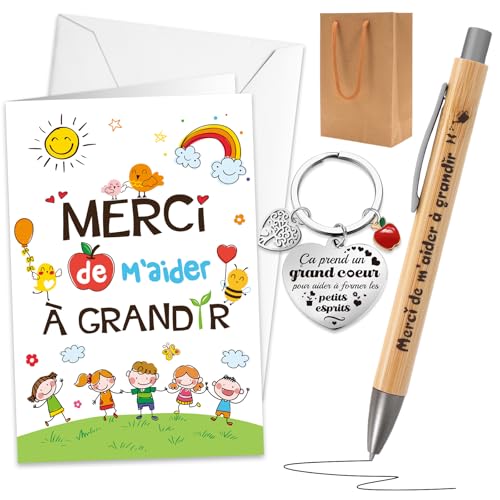 DPKOW Original Merci Cadeau Fin d'Année Scolaire, Merci Carte avec Enveloppe Stylo Porte-Clé pour Maîtresse Maitre Cadeau ATSEM AESH Crèche Maternelle Nounou Cadeau Merci de m'Aider à Grandir DPKOW Original Merci Cadeau Fin d'Année Scolaire, Merci Carte avec Enveloppe Stylo Porte-Clé pour Maîtresse Maitre Cadeau ATSEM AESH Crèche Maternelle Nounou Cadeau Merci de m'Aider à Grandir von DPKOW