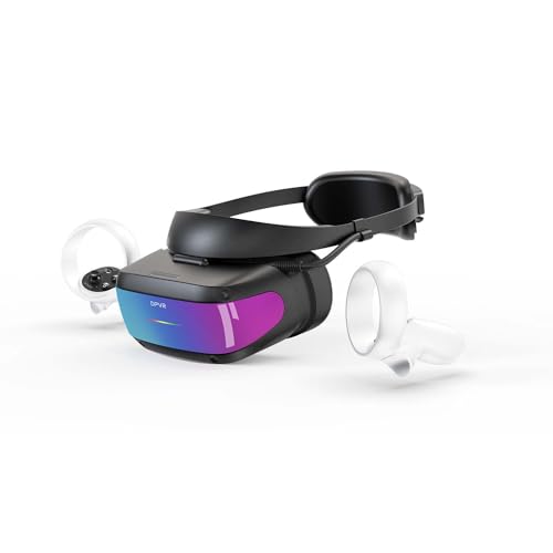 DPVR E4 VR Brille, VR Headset, PCVR Headset mit Controller, Virtual Reality Headset für PC-Spiele, unterstützt SteamVR von DPVR