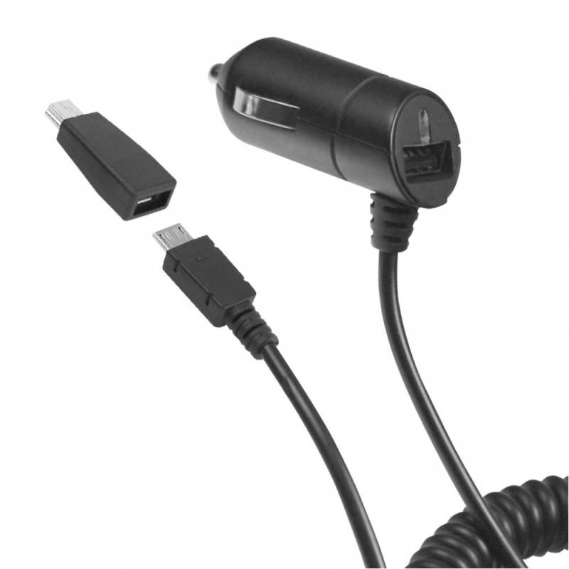 Kfz-Ladekabel Nano Connect Micro/USB 1A schwarz inklusive MiniUSB Adapter von DParts