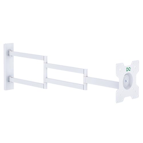 DQ Rotate XL 108,5 cm Weiss TV Wandhalterung, Langer Schwenkarm bis 108,5 cm - TV ca.: 13-43 Zoll – 25 kg - VESA 200x200 mm - Vollbeweglich/Drehbar/Schwenkbar/Neigbar/Rotierbar, TV-Halterung von DQ WALL SUPPORT