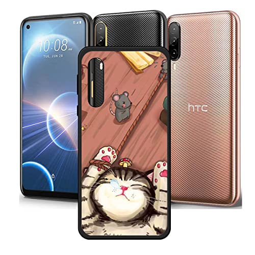 DQG Anti-Fall Schutzhülle für HTC Desire 22 Pro Hülle, Weiche Handytasche Schwarz TPU Handyhülle Silikon Tasche Schale rutschfest Case Cover für HTC Desire 22 Pro (6.60") - OP68 von DQG