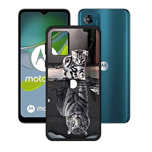 DQG Anti-Fall Schutzhülle für Motorola Moto E13 Hülle, Weiche Handytasche Schwarz TPU Handyhülle Silikon Tasche Schale rutschfest Case Cover für Motorola Moto E13 (6.52") - KE57 von DQG
