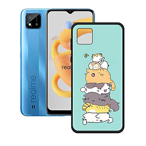 DQG Anti-Fall Schutzhülle für Realme C11 2021 Hülle, Weiche Handytasche Schwarz TPU Handyhülle Silikon Tasche Schale rutschfest Case Cover für Realme C11 2021 (6.52") - OP24 von DQG