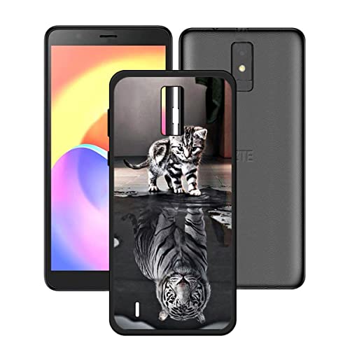 DQG Anti-Fall Schutzhülle für ZTE Blade A32 Hülle, Weiche Handytasche Schwarz TPU Handyhülle Silikon Tasche Schale rutschfest Case Cover für ZTE Blade A32 (5.45") - KE57 von DQG