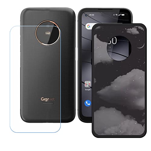 DQG Displayschutz + Hülle für Gigaset GX6,Schwarz Cover TPU Handyhülle Silikon Tasche Case Schutzhülle - HD Schutzfolie Anti-Fall Disschutzfolie für (6.67") - KE40 von DQG
