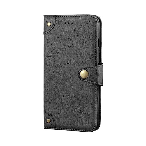 DQG Hülle für Blackview Oscal C70 (6.60"), Schutzhülle Tasche PU Leder mit Kreditkarten Geldfächern Schale Case Handyhülle Standfunktion Cover Schwarz -HZ3 von DQG