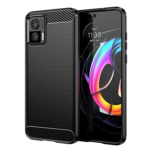 DQG Hülle für Motorola Edge 30 Neo (6.28"), Cover Flexibel Kohlefaser TPU Weich Silikon Schutzhülle Tasche Handytasche Schale Case für - Schwarz von DQG