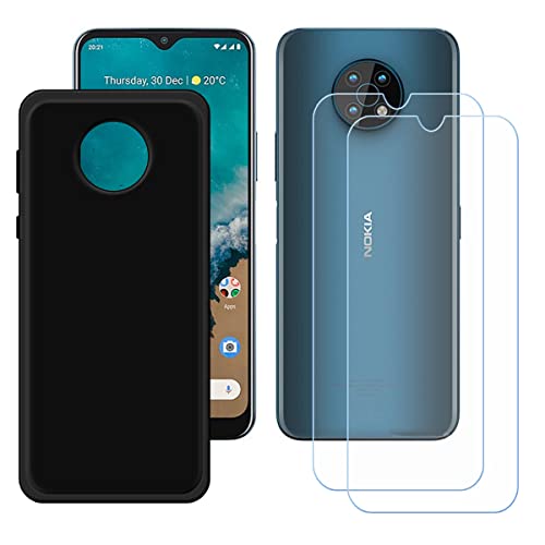 DQG Panzerglas + Hülle für Nokia G50 5G,Schwarz Cover TPU Handyhülle Silikon Tasche Case Schutzhülle - 2 Stück Gehärtetes Glas Schutzfolie für (6.82") von DQG