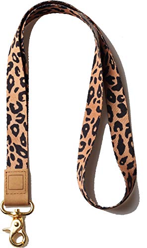 Mode Leopard drucken lange Lanyard Schlüsselanhänger für Frauen Umhängeband für Damen und Herren, cooles Schlüsselband für Schlüssel, Geldbörse und Ausweishalter (Cheetach) von DQL