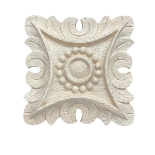 DQZRTUECA Dekorative Wandleuchte aus geschnitztem Holz in Rosenform - unlackierte Blumeneckleisten für Wohnkultur, 30 cm x 7 cm (10 cm x 10 cm13) von DQZRTUECA