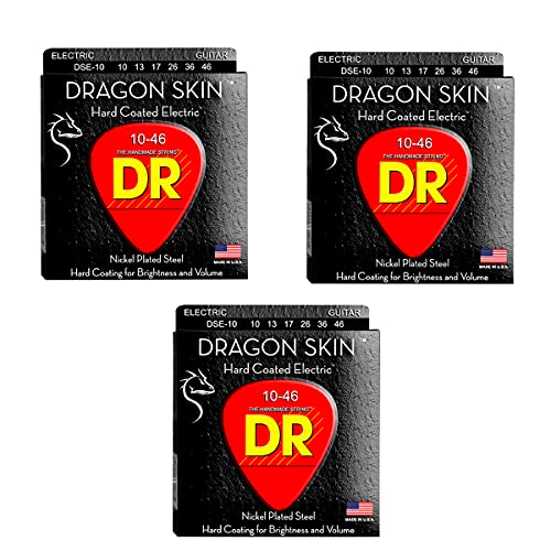 DR DSA-10 - Dragon Skin Saiten für Westerngitarre, 010-048, 3er-Pack von DR Strings