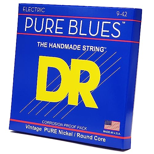 DR Strings Pure Blues (PHR-9) – Saiten für E-Gitarre, Pure Nickel, Round Core, Light 9-42 - Handgefertigt in den USA DR Strings Pure Blues (PHR-9) – Saiten für E-Gitarre, Pure Nickel, Round Core, Light 9-42 - Handgefertigt in den USA von DR Strings