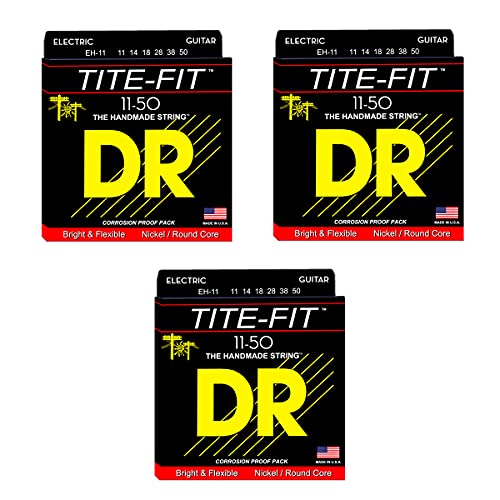 DR EH-11 - Tite-fit E-Gitarrensaiten, 011-050, 3er-Pack von DR Strings