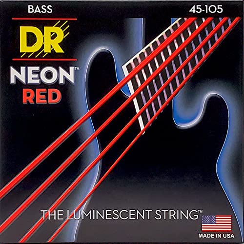 DR NRB-45 Neon Rot Bass Saiten für 5-saitiger Bass von DR Strings