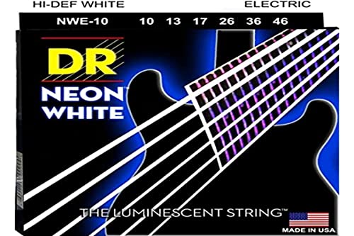 DR NWE-10 Strings - farbige Gitarren Saiten - white - 0.1 - 0.46 von DR Strings