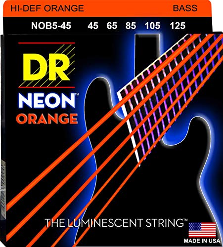 DR Saiten Hi-Def Neon Orange Bass Heavy 5 Saiten von DR Strings