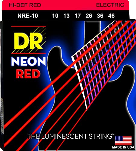 DR String NRE-10 Neon Red Saitensatz für E-Gitarre NRE10 von DR Strings